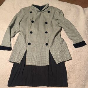 Elegant Double-Breasted Houndstooth Trench Coat